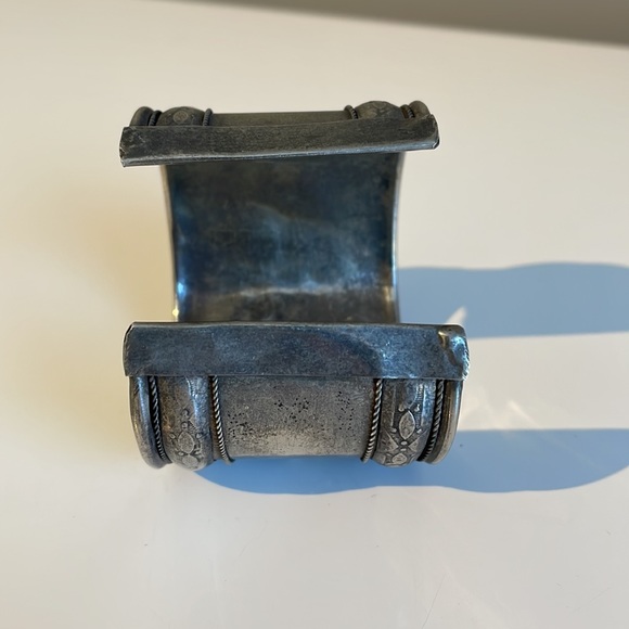 Silver Cuff with Orange Stone - Picture 2 of 5